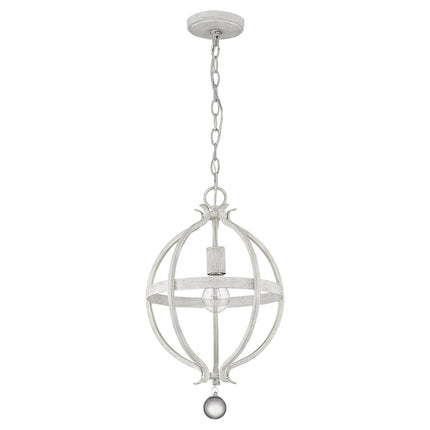 Callie 1-Light Country White Pendant Light with Crystal Accents Home Decor > Lighting > Ceiling Lights > Pendant Lights TriadCommerceInc