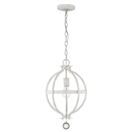 Callie 1-Light Country White Pendant Light with Crystal Accents Home Decor > Lighting > Ceiling Lights > Pendant Lights TriadCommerceInc