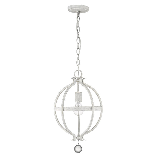 Callie 1-Light Country White Pendant Light with Crystal Accents Home Decor > Lighting > Ceiling Lights > Pendant Lights TriadCommerceInc