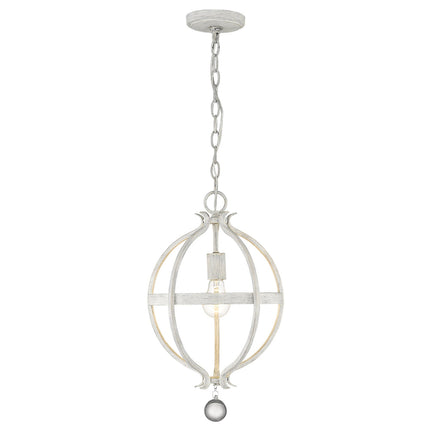 Callie 1-Light Country White Pendant Light with Crystal Accents Home Decor > Lighting > Ceiling Lights > Pendant Lights TriadCommerceInc
