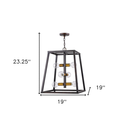 Tiberton 6-Light Oil-Rubbed Bronze Foyer Pendant With Antique Brass Sockets Pendants TriadCommerceInc   
