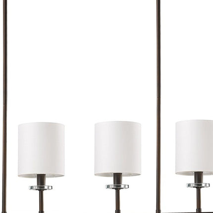 Kara 4-Light Oil-Rubbed Bronze Island Pendant With Fabric Shades And Crystal Bobeches Home Decor > Lighting > Ceiling Lights > Pendant Lights TriadCommerceInc