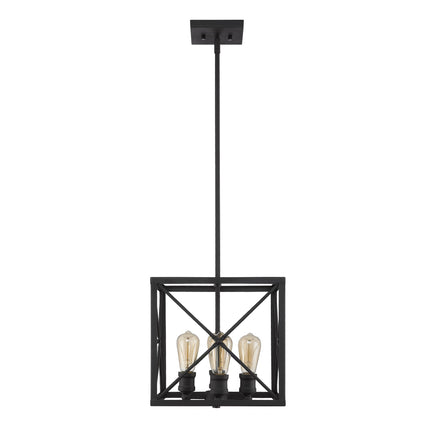 Brooklyn 4-Light Matte Black Pendant With Metal Framework Shade Home Decor > Lighting > Ceiling Lights > Pendant Lights TriadCommerceInc
