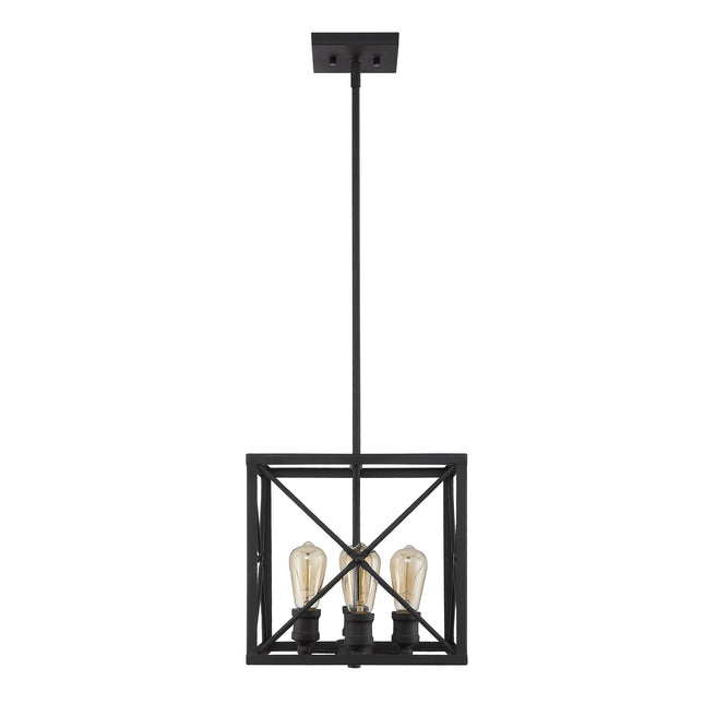 Brooklyn 4-Light Matte Black Pendant With Metal Framework Shade Home Decor > Lighting > Ceiling Lights > Pendant Lights TriadCommerceInc
