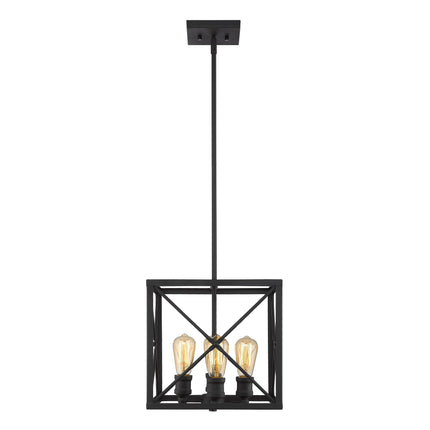 Brooklyn 4-Light Matte Black Pendant With Metal Framework Shade Home Decor > Lighting > Ceiling Lights > Pendant Lights TriadCommerceInc