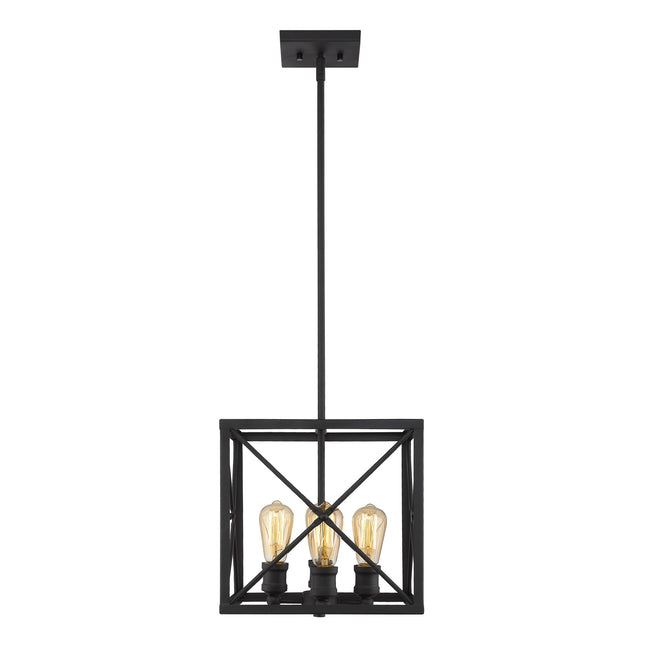 Brooklyn 4-Light Matte Black Pendant With Metal Framework Shade Home Decor > Lighting > Ceiling Lights > Pendant Lights TriadCommerceInc