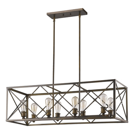 Brooklyn 8-Light Oil-Rubbed Bronze Island Pendant With Metal Framework Shade Home Decor > Lighting > Ceiling Lights > Pendant Lights TriadCommerceInc Default Title