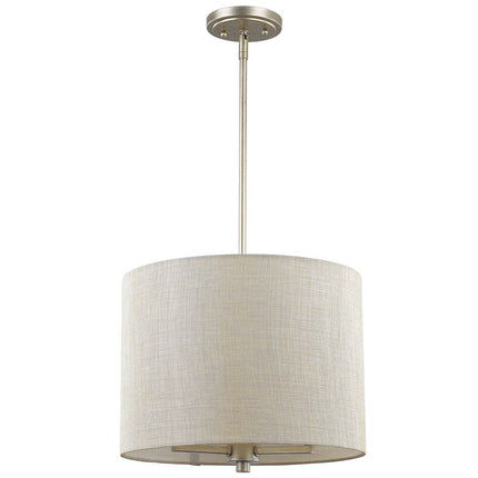 Daria 3-Light Washed Gold Pendant With Washed Gold And White Drum Shade Home Decor > Lighting > Ceiling Lights > Pendant Lights TriadCommerceInc Default Title