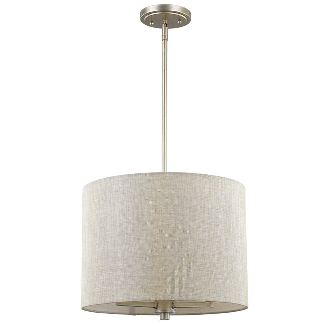 Daria 3-Light Washed Gold Pendant With Washed Gold And White Drum Shade Home Decor > Lighting > Ceiling Lights > Pendant Lights TriadCommerceInc Default Title