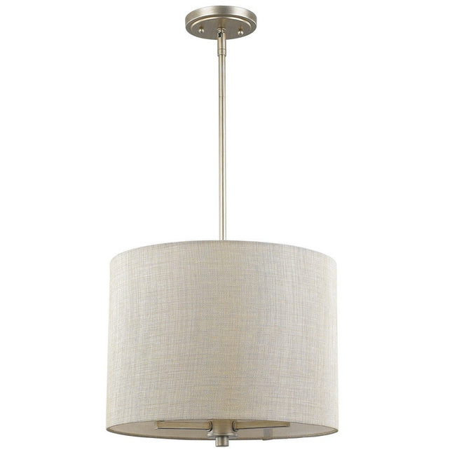 Daria 3-Light Washed Gold Pendant With Washed Gold And White Drum Shade Home Decor > Lighting > Ceiling Lights > Pendant Lights TriadCommerceInc