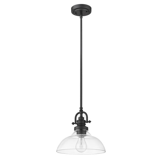 Matte Black Hanging Light with Glass Dome Shade Home Decor > Lighting > Ceiling Lights > Pendant Lights TriadCommerceInc Default Title
