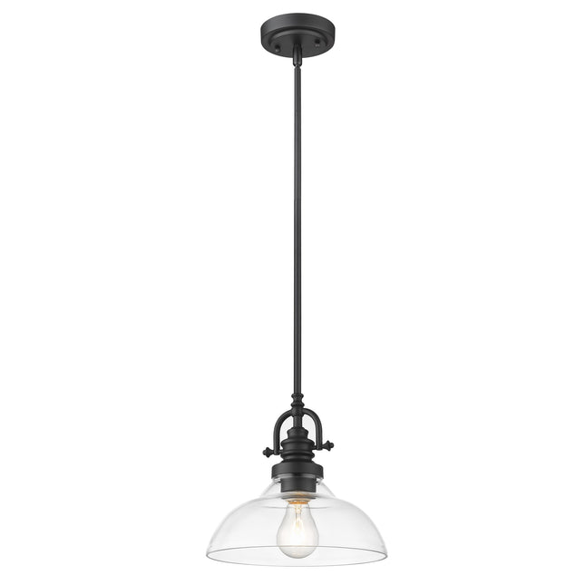 Matte Black Hanging Light with Glass Dome Shade Home Decor > Lighting > Ceiling Lights > Pendant Lights TriadCommerceInc