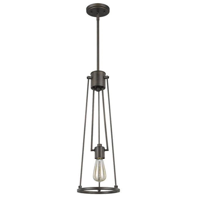 Jade 1-Light Oil-Rubbed Bronze Pendant With Vertical Structural Frames Home Decor > Lighting > Ceiling Lights > Pendant Lights TriadCommerceInc Default Title