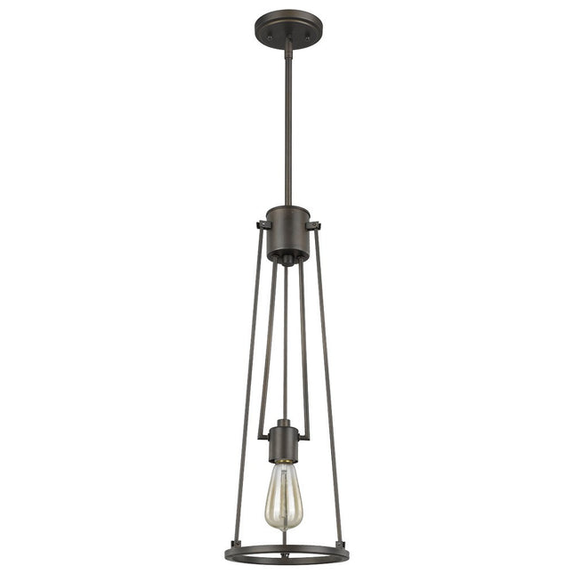 Jade 1-Light Oil-Rubbed Bronze Pendant With Vertical Structural Frames Home Decor > Lighting > Ceiling Lights > Pendant Lights TriadCommerceInc