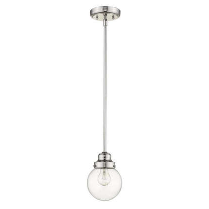 Silver Metal Hanging with Round Clear Glass Shade Pendants TriadCommerceInc Default Title  