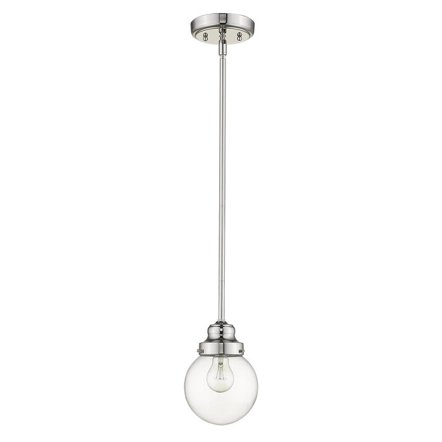 Silver Metal Hanging with Round Clear Glass Shade Home Decor > Lighting > Ceiling Lights > Pendant Lights TriadCommerceInc Default Title