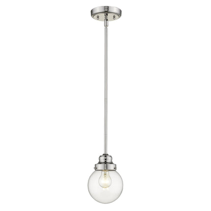 Silver Metal Hanging with Round Clear Glass Shade Pendants TriadCommerceInc   