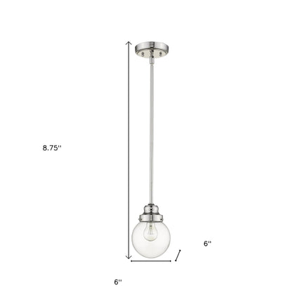 Silver Metal Hanging with Round Clear Glass Shade Pendants TriadCommerceInc   