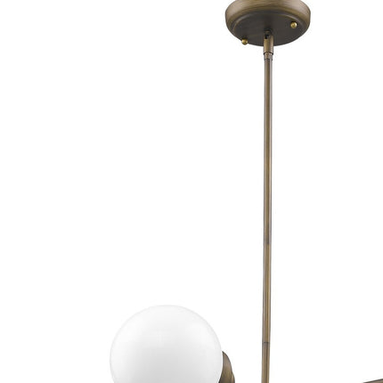 Portsmith 4-Light Raw Brass Island Pendant With White Globe Shades Home Decor > Lighting > Ceiling Lights > Pendant Lights TriadCommerceInc