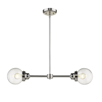 Portsmith Polished Nickel 2-Light Island Pendant with Clear Glass Globes Home Decor > Lighting > Ceiling Lights > Pendant Lights TriadCommerceInc Default Title