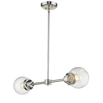 Portsmith Polished Nickel 2-Light Island Pendant with Clear Glass Globes Home Decor > Lighting > Ceiling Lights > Pendant Lights TriadCommerceInc
