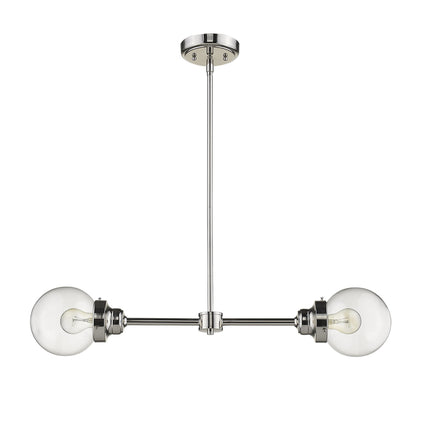 Portsmith Polished Nickel 2-Light Island Pendant with Clear Glass Globes Home Decor > Lighting > Ceiling Lights > Pendant Lights TriadCommerceInc