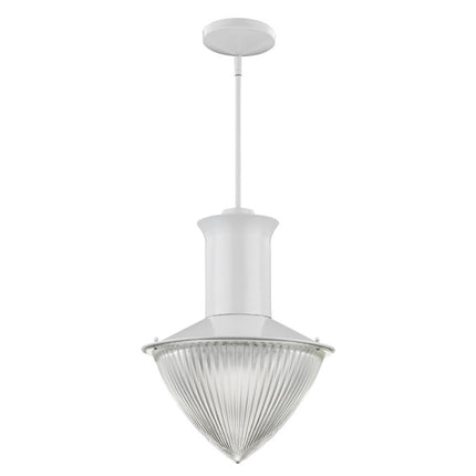 Skylar 1-Light White Industrial Pendant With Halophane Glass Shade Home Decor > Lighting > Ceiling Lights > Pendant Lights TriadCommerceInc Default Title