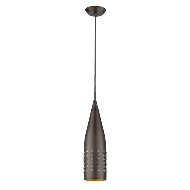 Narrow Bronze Hanging Pendant Light with Glass Studs Home Decor > Lighting > Ceiling Lights > Pendant Lights TriadCommerceInc Default Title