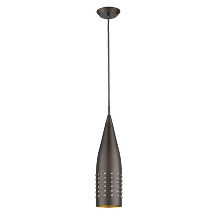 Narrow Bronze Hanging Pendant Light with Glass Studs Home Decor > Lighting > Ceiling Lights > Pendant Lights TriadCommerceInc