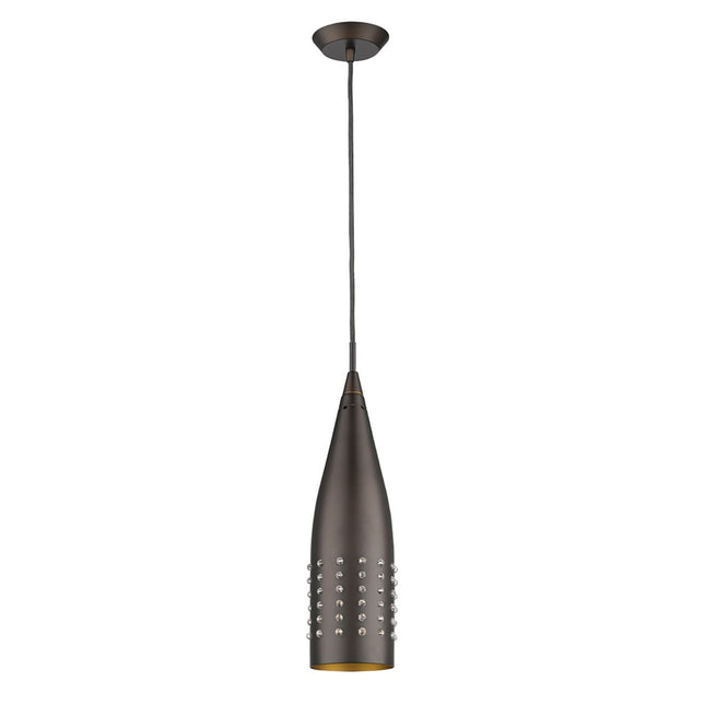 Narrow Bronze Hanging Pendant Light with Glass Studs Home Decor > Lighting > Ceiling Lights > Pendant Lights TriadCommerceInc