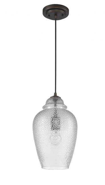 Antique Bronze Hanging Light with Textured Glass Shade Home Decor > Lighting > Ceiling Lights > Pendant Lights TriadCommerceInc Default Title