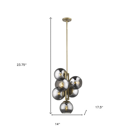 Lunette 6-Light Aged Brass Pendant Home Decor > Lighting > Ceiling Lights > Pendant Lights TriadCommerceInc