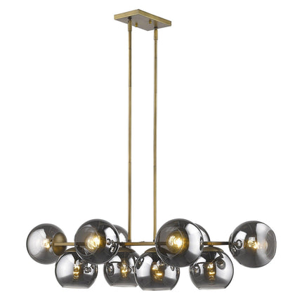 Lunette 10-Light Aged Brass Island Pendant Pendants TriadCommerceInc   