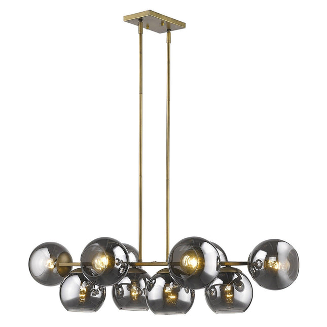Lunette 10-Light Aged Brass Island Pendant Pendants TriadCommerceInc   