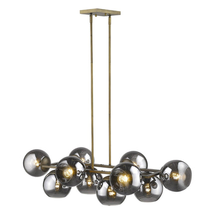 Lunette 10-Light Aged Brass Island Pendant Pendants TriadCommerceInc   