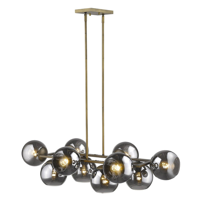 Lunette 10-Light Aged Brass Island Pendant Pendants TriadCommerceInc   