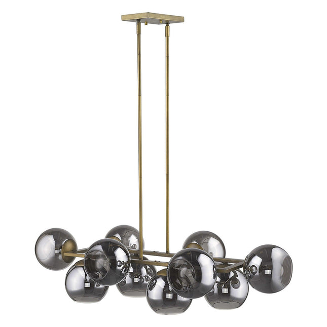 Lunette 10-Light Aged Brass Island Pendant Pendants TriadCommerceInc   