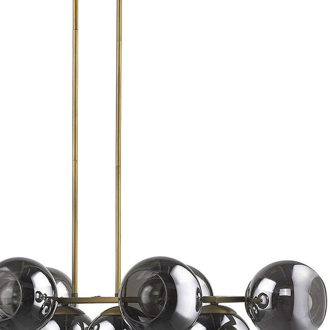 Lunette 10-Light Aged Brass Island Pendant Pendants TriadCommerceInc   