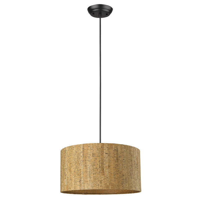 Matte Black Cork Shade Modern One Light Hanging Pendent Lamp Home Decor > Lighting > Ceiling Lights > Pendant Lights TriadCommerceInc Default Title