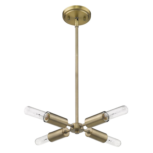 Four Light Dull Gold Hanging Chandelier Home Decor > Lighting > Ceiling Lights > Chandelier TriadCommerceInc