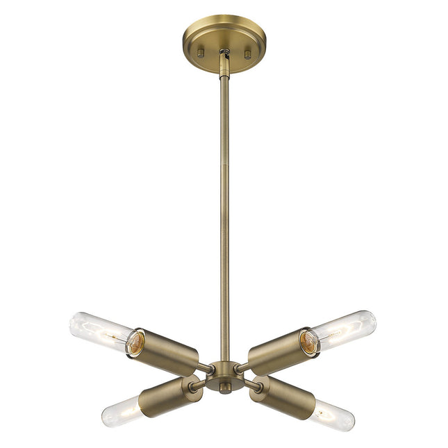 Four Light Dull Gold Hanging Chandelier Home Decor > Lighting > Ceiling Lights > Chandelier TriadCommerceInc