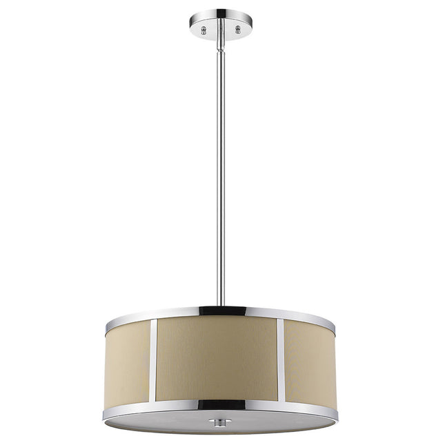 Butler 2-Light Polished Chrome Pendant With Coarse Cream Linen Shade And Opal Acrylic Diffuser Home Decor > Lighting > Ceiling Lights > Pendant Lights TriadCommerceInc Default Title
