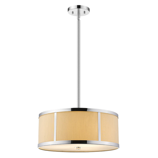 Butler 2-Light Polished Chrome Pendant With Coarse Cream Linen Shade And Opal Acrylic Diffuser Home Decor > Lighting > Ceiling Lights > Pendant Lights TriadCommerceInc