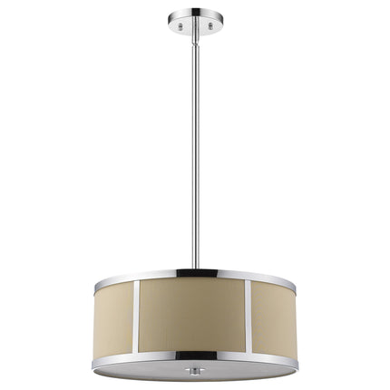 Butler 3-Light Polished Chrome Pendant With Coarse Cream Linen Shade And Opal Acrylic Diffuser Home Decor > Lighting > Ceiling Lights > Pendant Lights TriadCommerceInc Default Title
