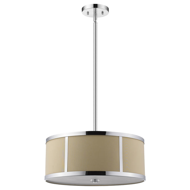 Butler 3-Light Polished Chrome Pendant With Coarse Cream Linen Shade And Opal Acrylic Diffuser Home Decor > Lighting > Ceiling Lights > Pendant Lights TriadCommerceInc Default Title