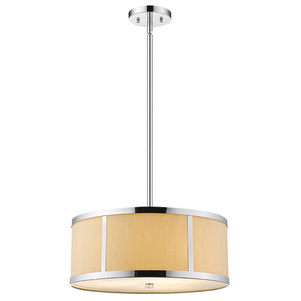 Butler 3-Light Polished Chrome Pendant With Coarse Cream Linen Shade And Opal Acrylic Diffuser Home Decor > Lighting > Ceiling Lights > Pendant Lights TriadCommerceInc