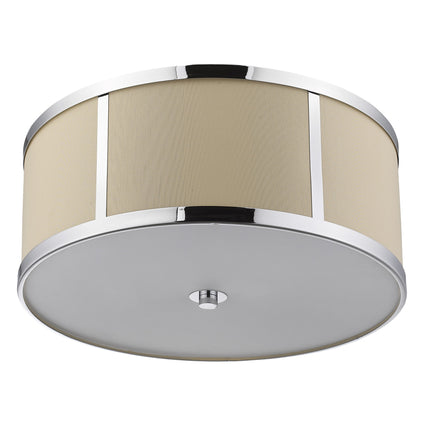 Butler 3-Light Polished Chrome Pendant With Coarse Cream Linen Shade And Opal Acrylic Diffuser Home Decor > Lighting > Ceiling Lights > Pendant Lights TriadCommerceInc