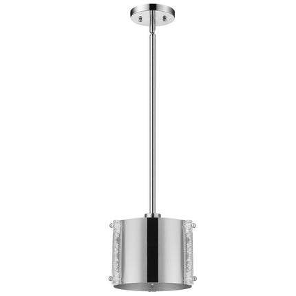 Zoom 1-Light Polished Stainless Steel Pendant with Seeded Acrylic Accents Home Decor > Lighting > Ceiling Lights > Pendant Lights TriadCommerceInc Default Title