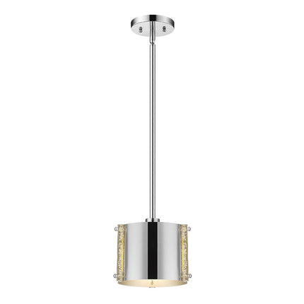 Zoom 1-Light Polished Stainless Steel Pendant with Seeded Acrylic Accents Home Decor > Lighting > Ceiling Lights > Pendant Lights TriadCommerceInc