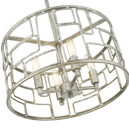 Amoret 4-Light Antique Silver Convertible Pendant Light Fixture Home Decor > Lighting > Ceiling Lights > Pendant Lights TriadCommerceInc